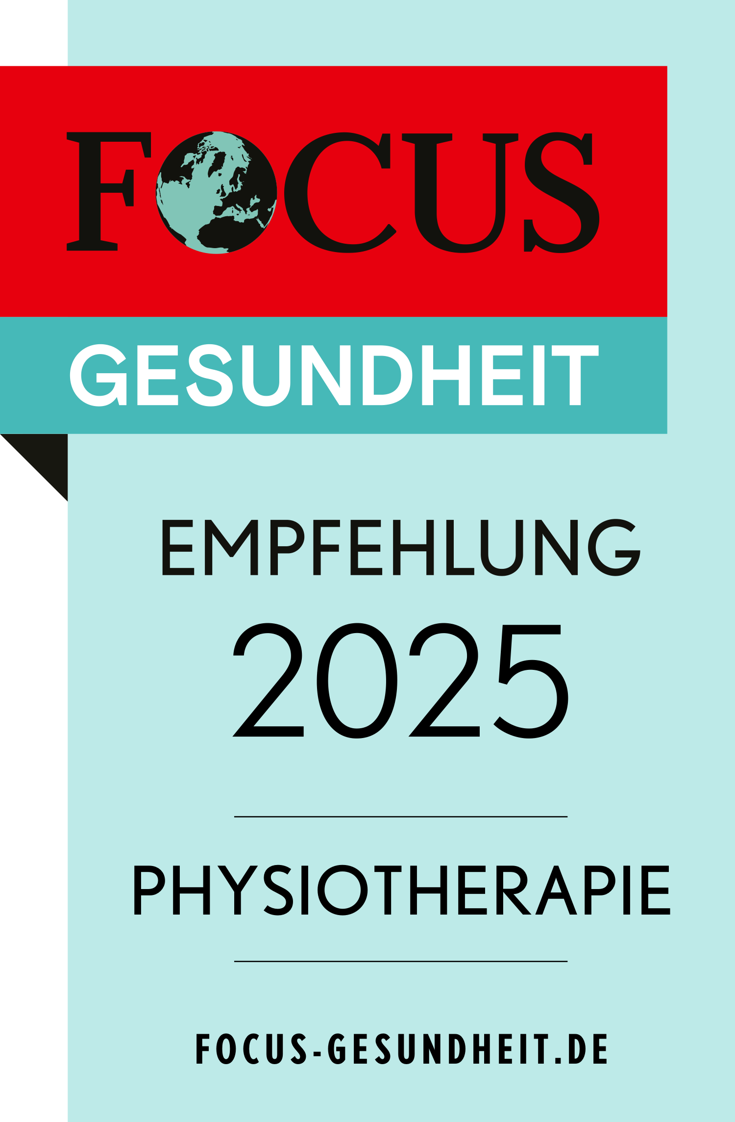 Fokus Gesundheit Siegel Empfehlung 2025 Physiotherapie